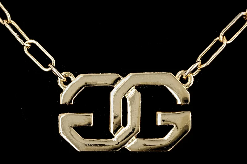 Vintage Givenchy Gold Plated GG Choker Necklace