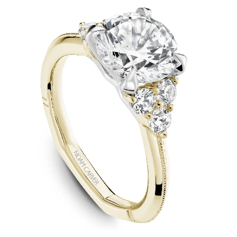 Noam Carver Round Center Diamond Engagement Ring Setting in 14K Yellow/White Gold (.21ctw)