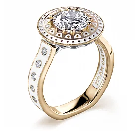 Noam Carver Round Center Halo Diamond Engagement Ring Setting in 14K White Gold (0.22ctw)