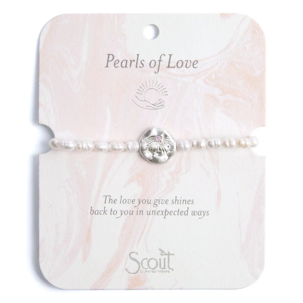 Pearls of Love Affirmation Bracelet in Silver