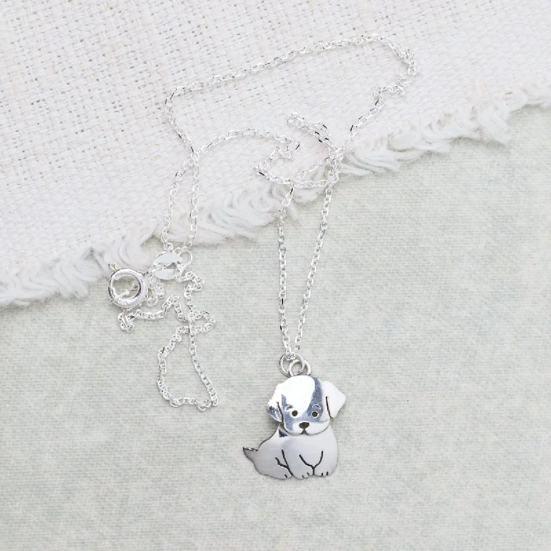 Sterling Silver Puppy Necklace