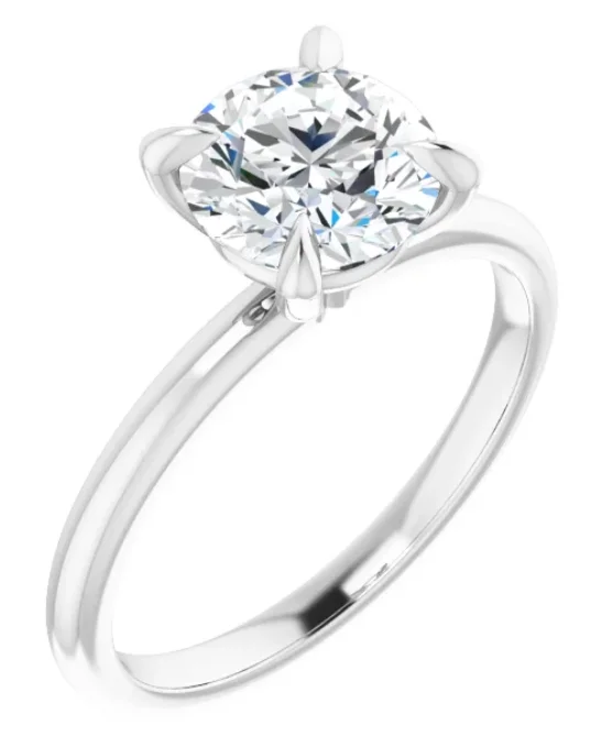 Round Center Solitaire Lab Grown Diamond Engagement Ring in 14K White Gold (1.20ctw)