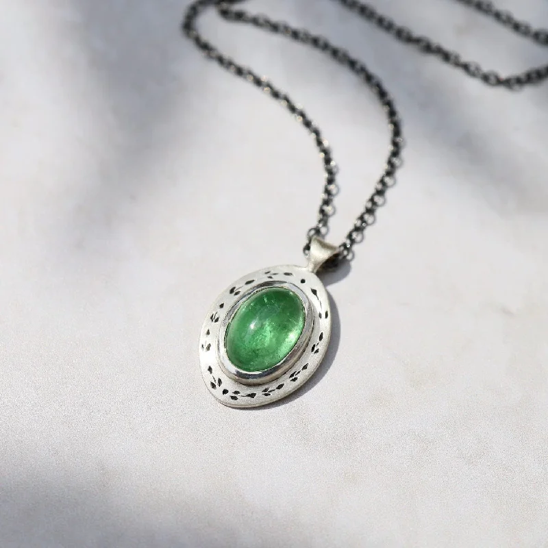 One of a Kind Tsavorite Sterling Silver Necklace