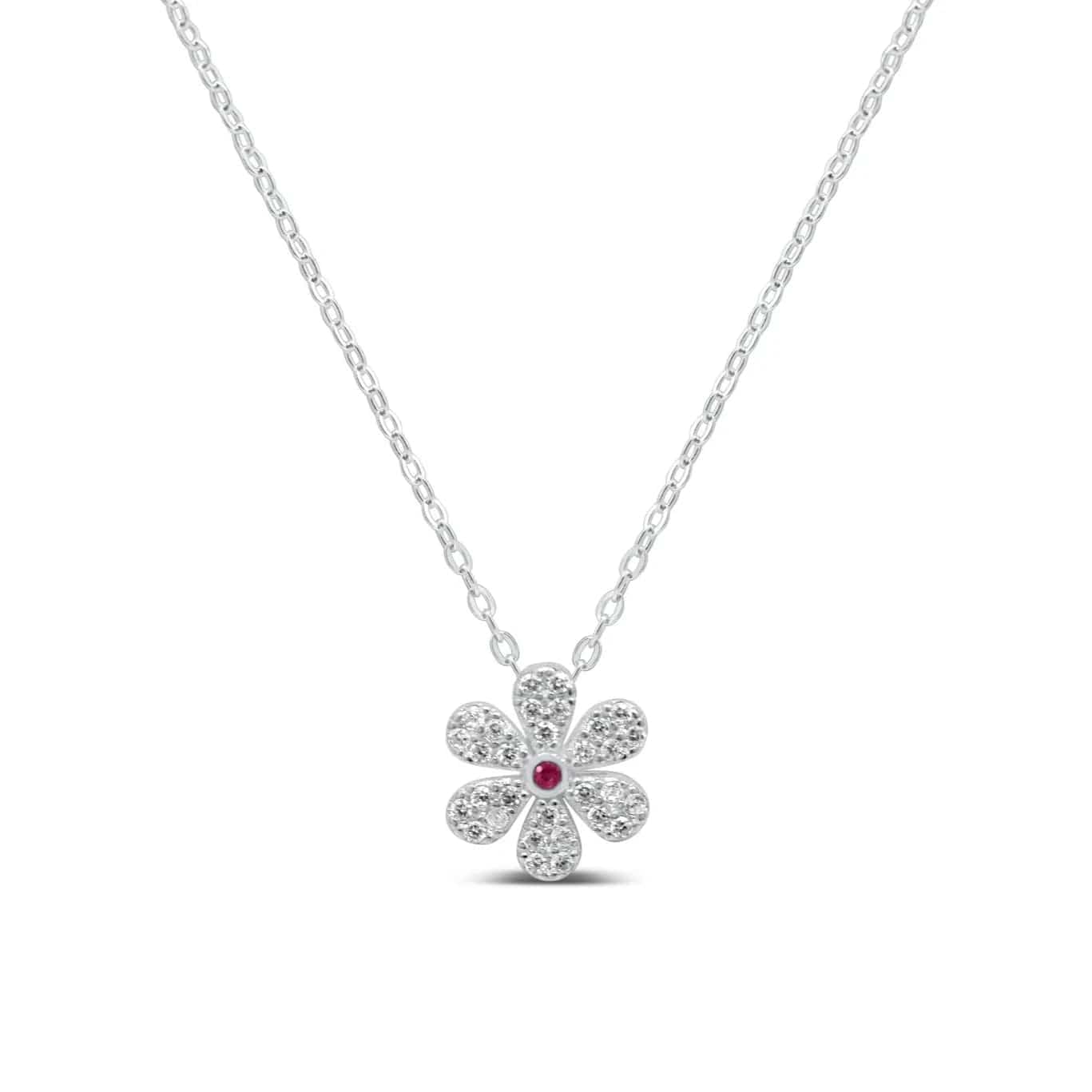 Silver Dainty Daisy Necklace