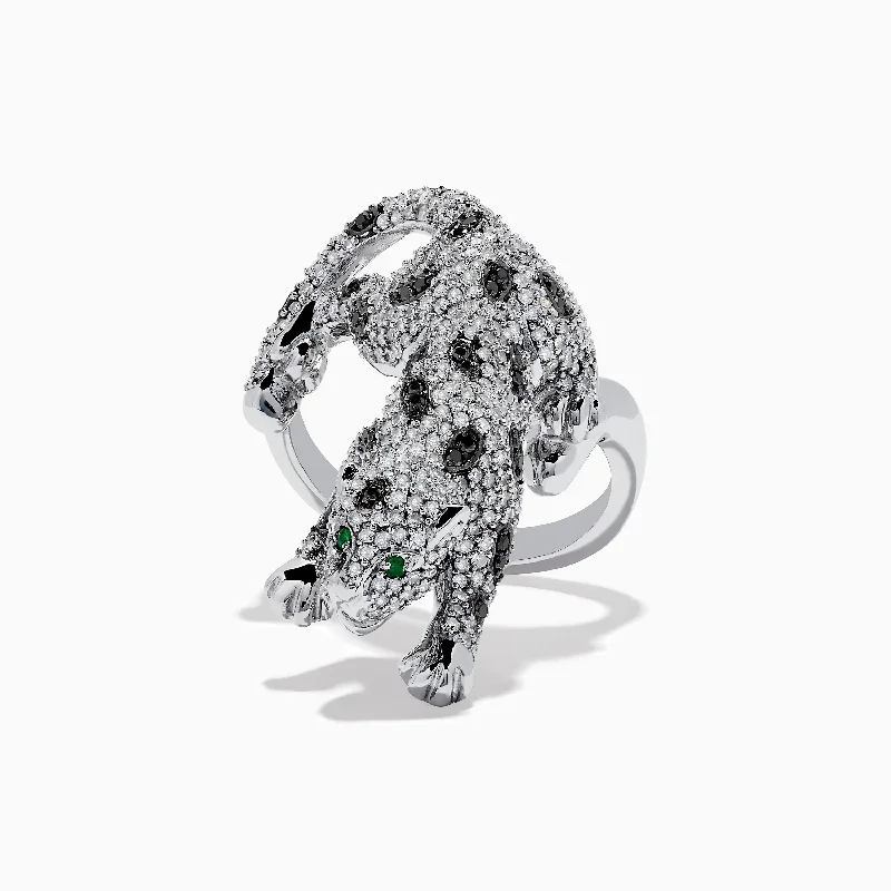 Signature White Gold Diamond and Emerald Ring, 1.52 TCW