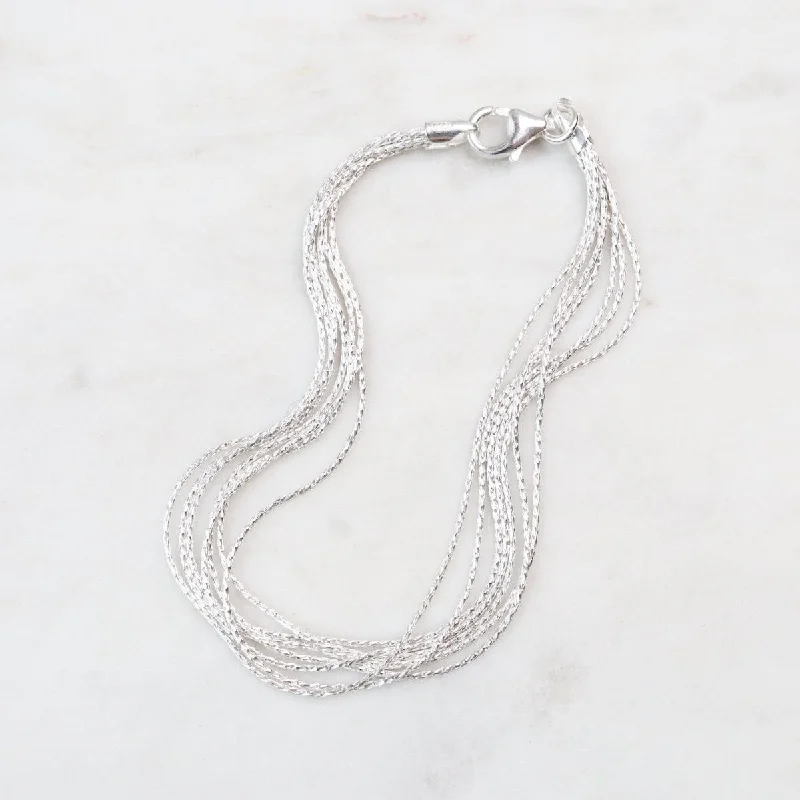 Sterling Silver 7 Strand Sparkle Bracelet