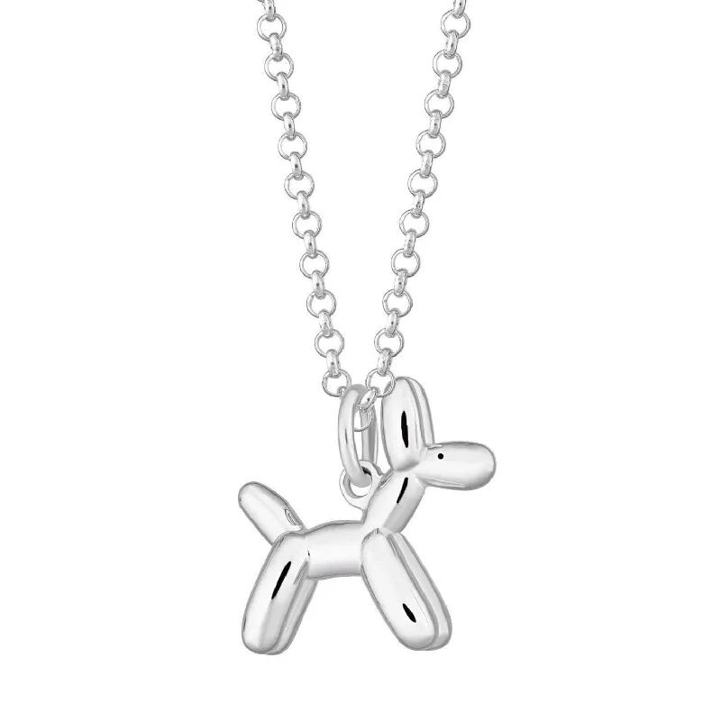 Balloon Dog Charm Necklace - Sterling Silver