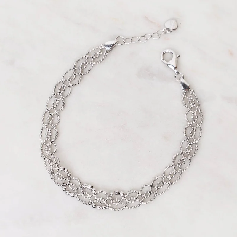 Sterling Silver Woven Open Twist Bracelet