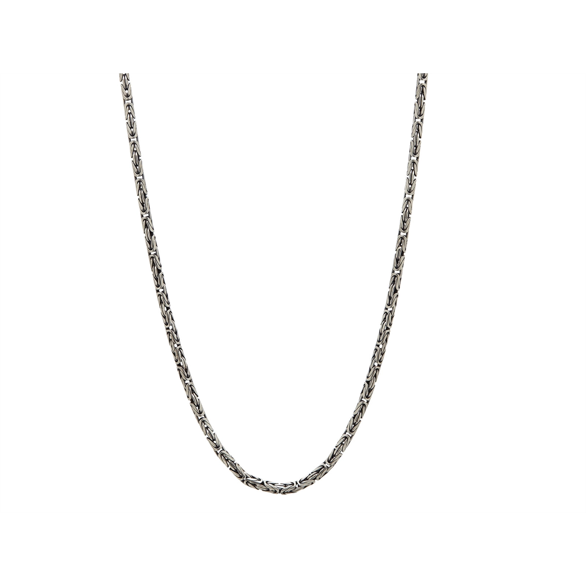 Sterling Silver Woven Chain Necklace, 24 inch