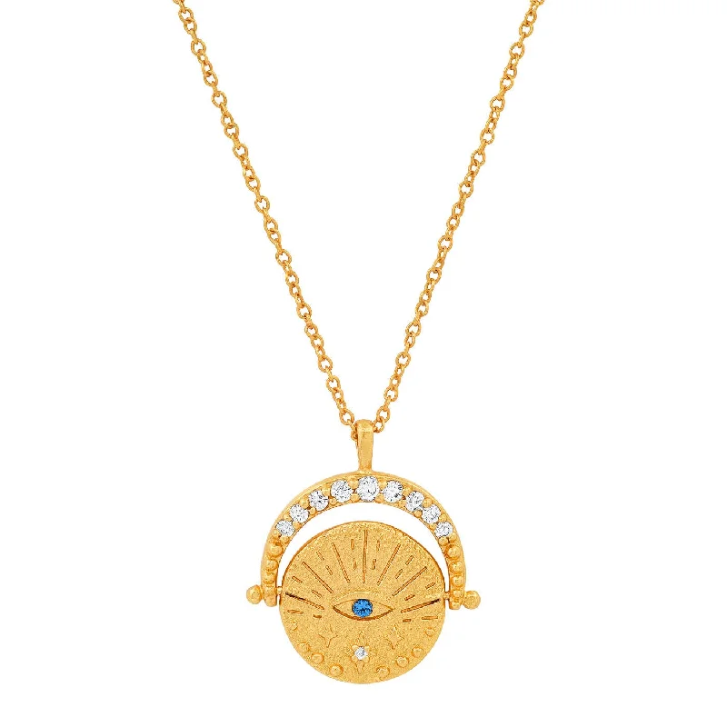 Gold Coin Evil Eye Necklace