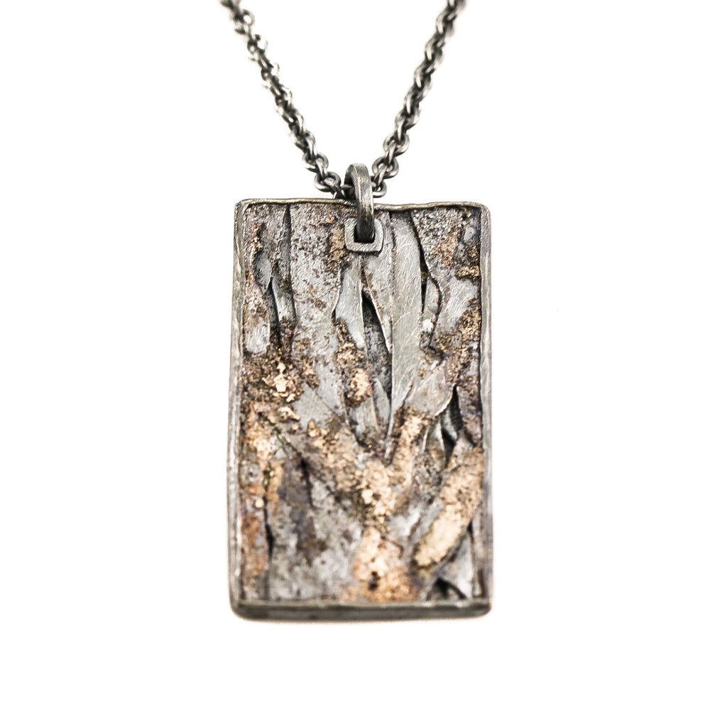 Todd Reed Large Dog Tag Necklace in Palladium and Silver