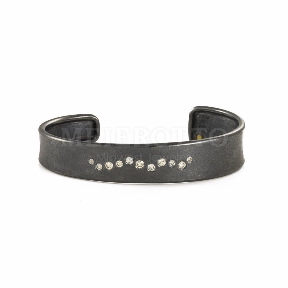 Todd Reed Patinated Silver Diamond Cuff Bracelet