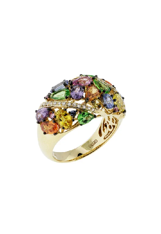 Watercolors Multi Gemstone & Diamond Ring, 3.74 TCW