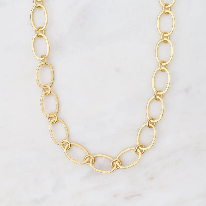 Gold Oval Link Chain Necklace