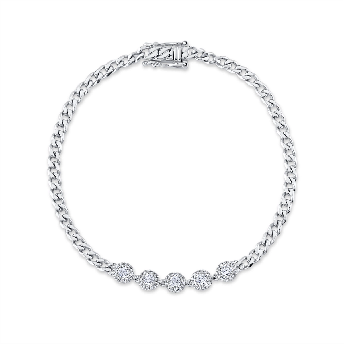 14K White Gold Diamond Link Bracelet