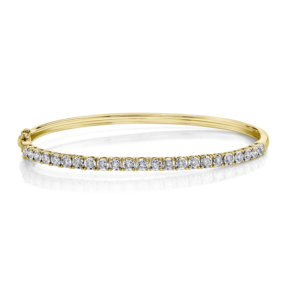 14K Yellow Gold Diamond Bangle Bracelet