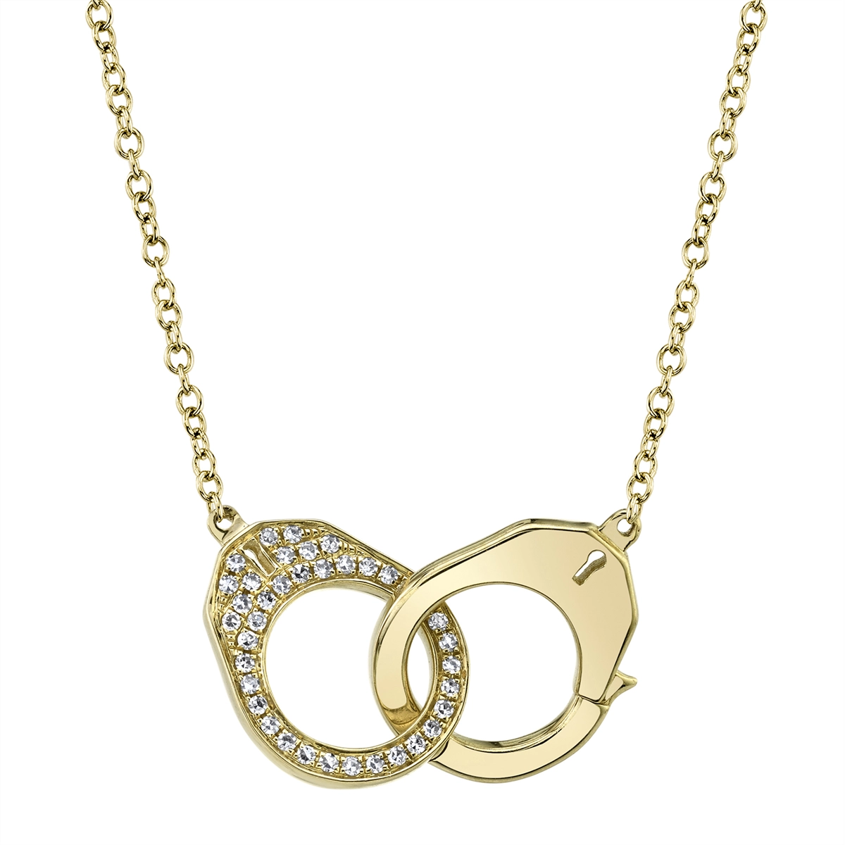 14K Yellow Gold Diamond Handcuff Necklace