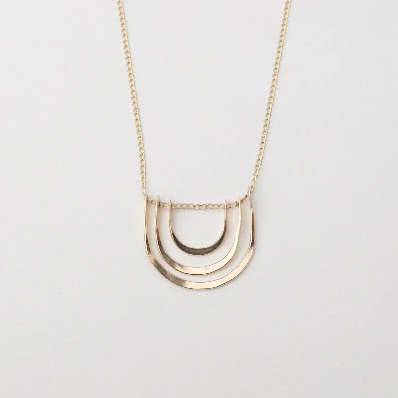 Triple Arc Necklace Gold