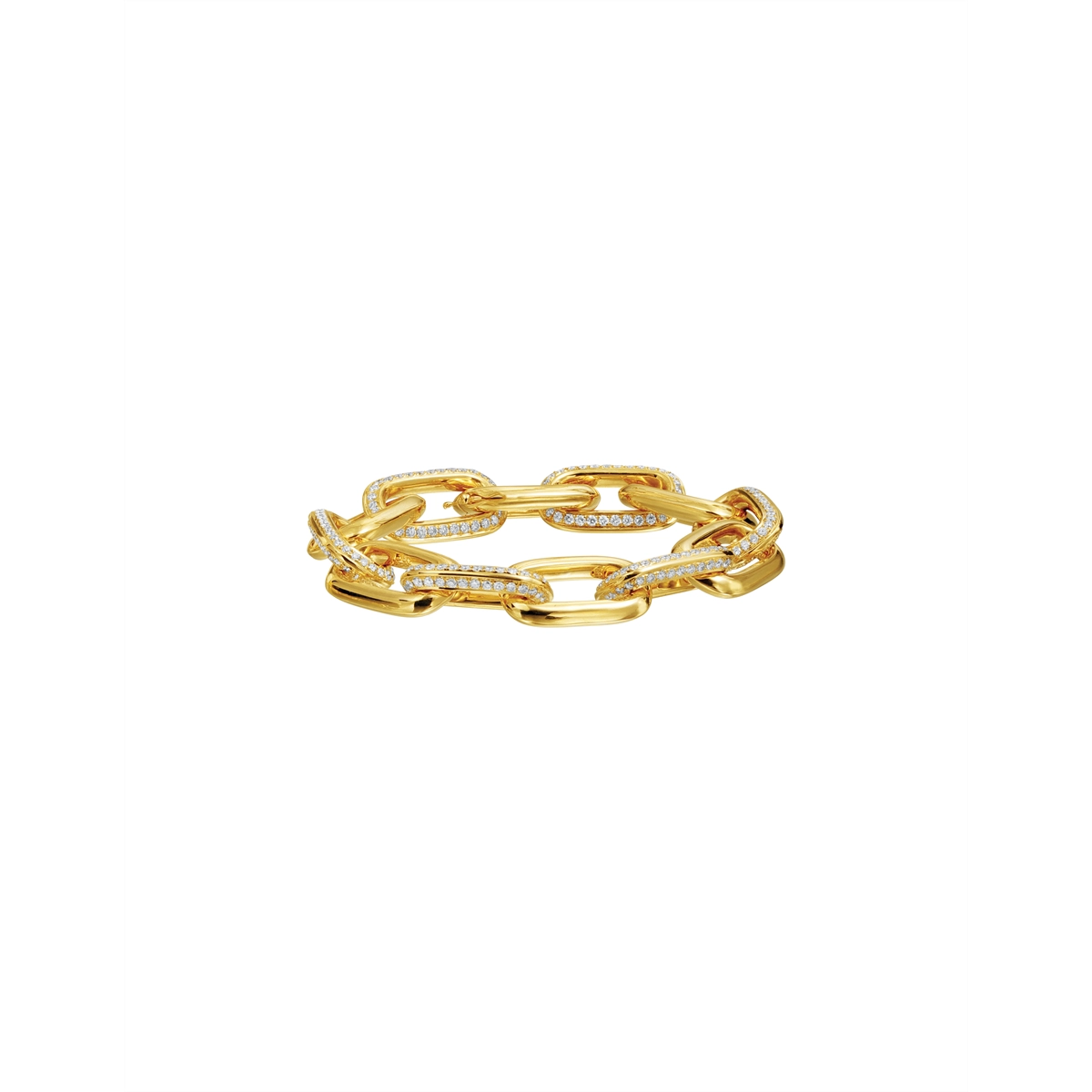 18K Yellow Gold Diamond Link Bracelet