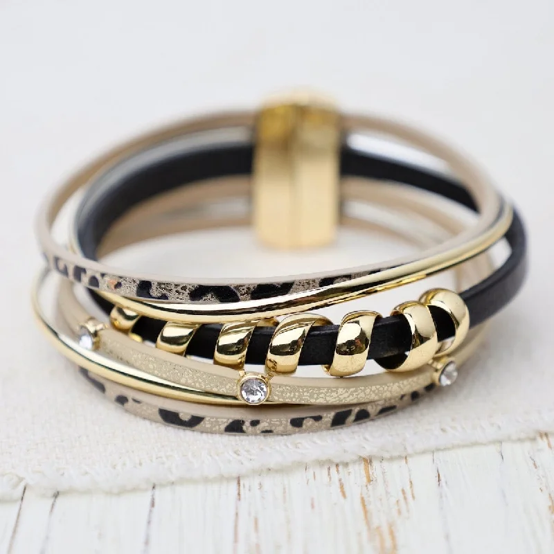 Shiny Gold Animal Print Bracelet