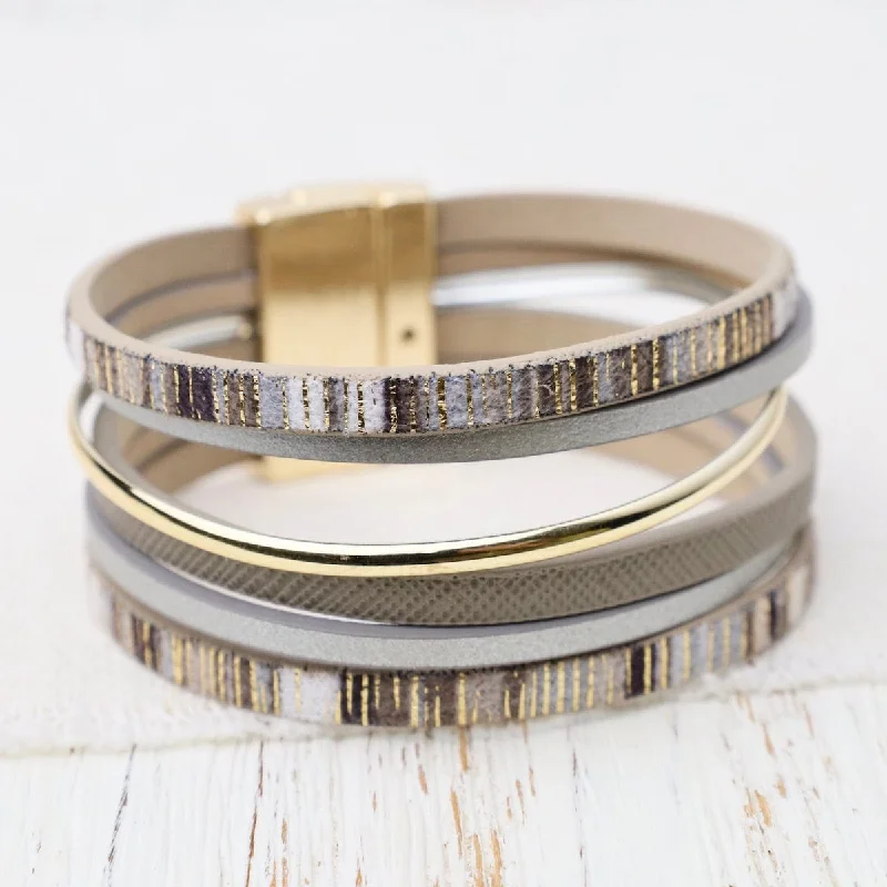 Shiny Gold Metallic Print Bracelet