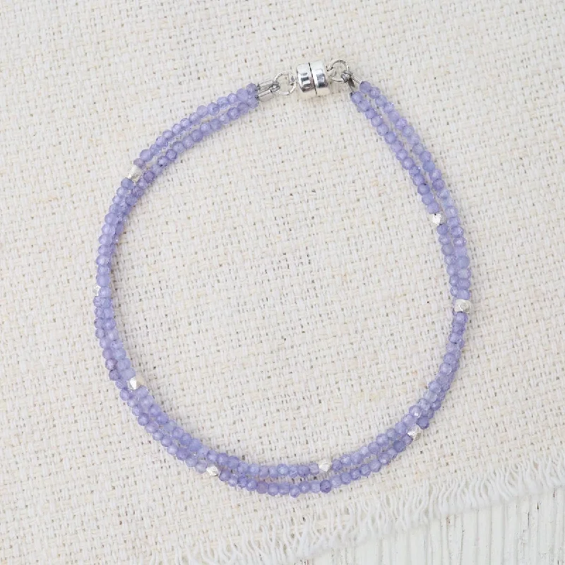 Silver Double Strand Tanzanite Bracelet