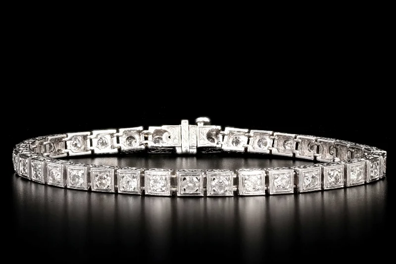 18K White Gold 3 Carat Diamond Tennis Bracelet