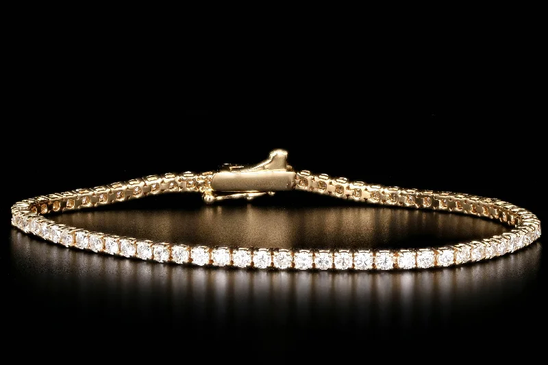 New 14K Yellow Gold 3.14 CTW Diamond Tennis Bracelet