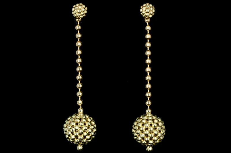 Modern Lagos 18K Yellow Gold Caviar Collection Drop Earrings