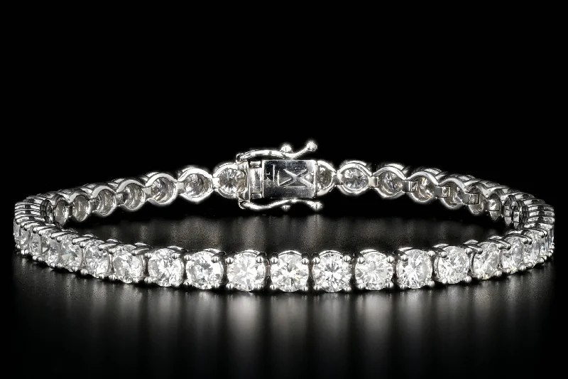 New 14K White Gold 10.39 Carat Diamond Tennis Bracelet