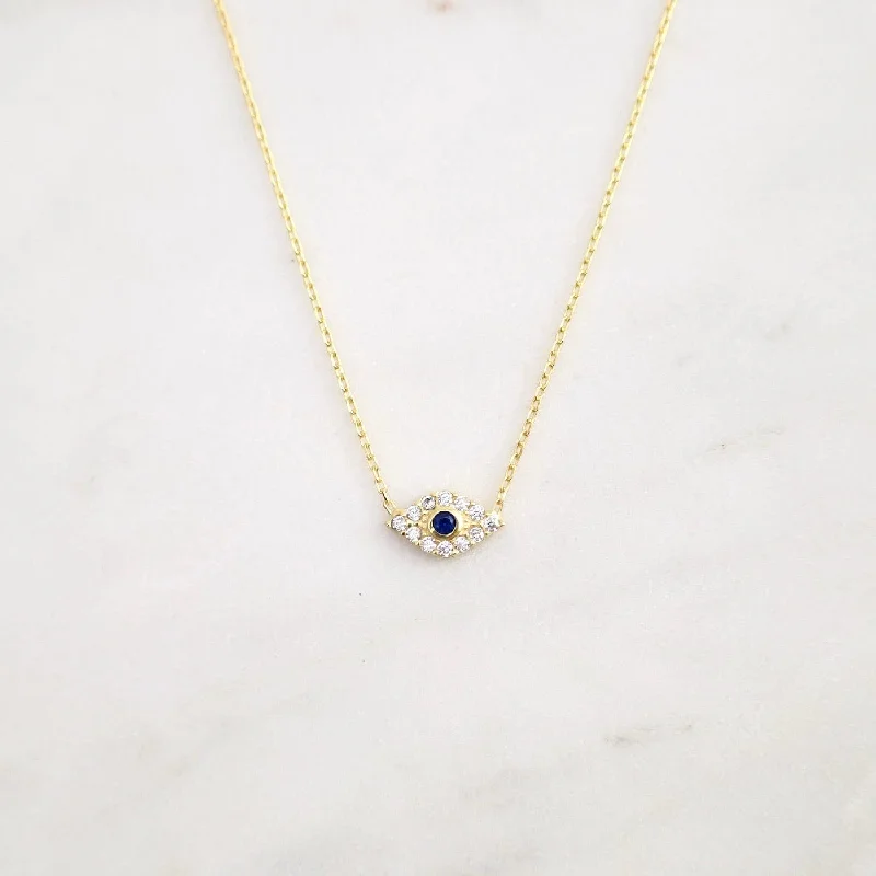 Evil Eye CZ Necklace - Gold