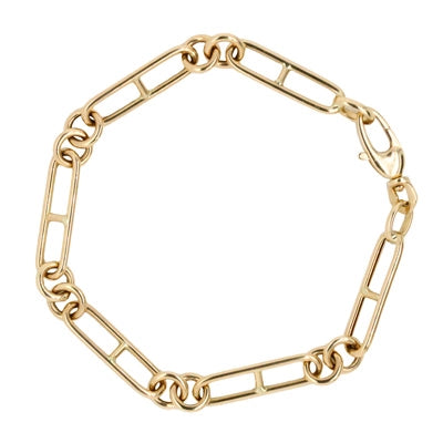 Doves 14K Yellow Gold Stretch Paper Clip Bracelet