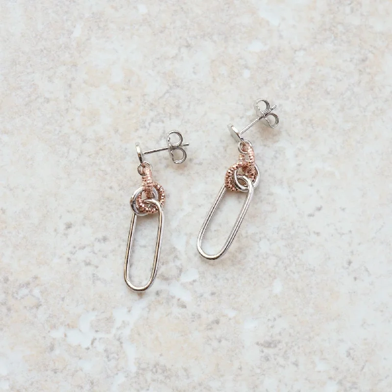 Paperclip & Circle Earrings