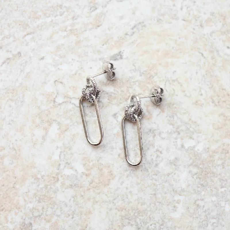 Paperclip & Circle Earrings