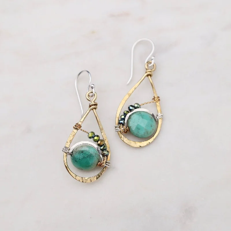 Green Dew Drop Earrings