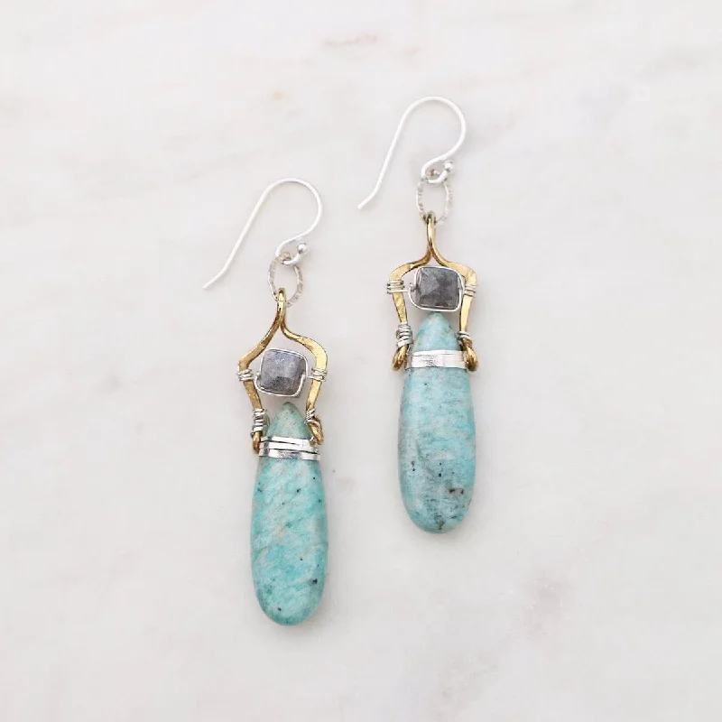 Banded Amazonite Drop Earrings