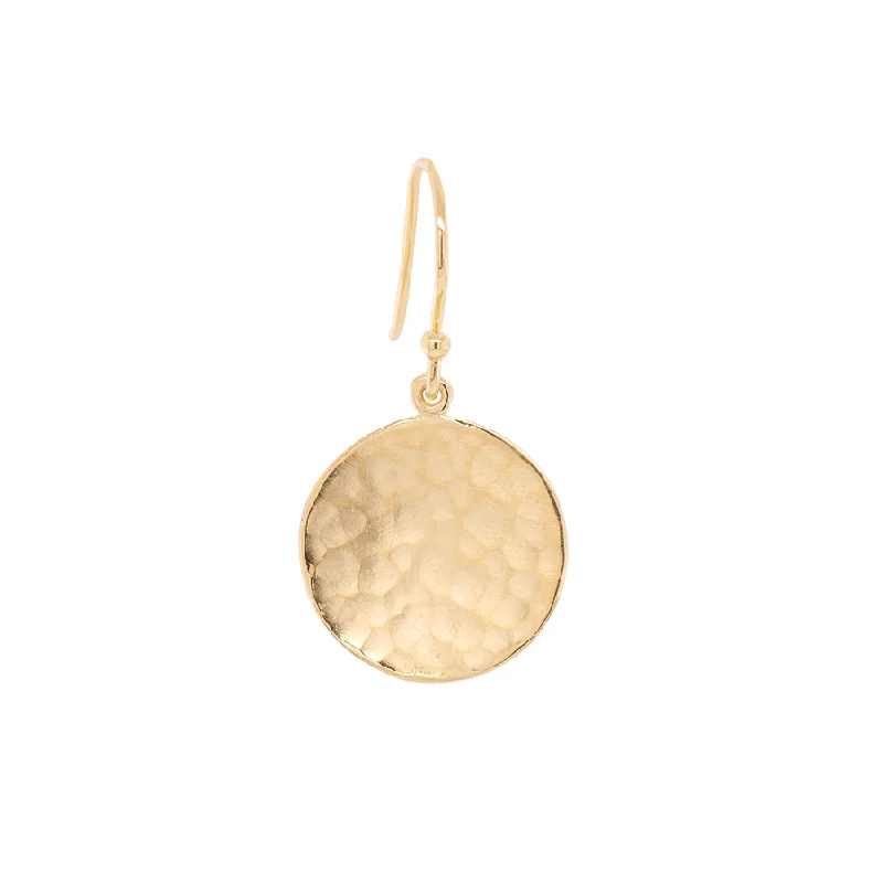 Hammered Disc Coin Drop Earrings