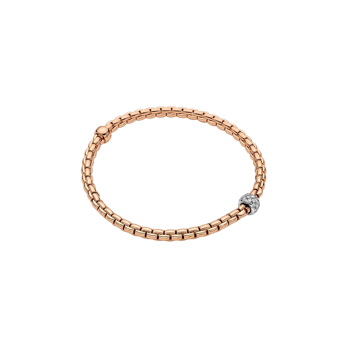 Fope 18K Rose Gold Eka Collection Diamond Rondel Bracelet, X-Large Size