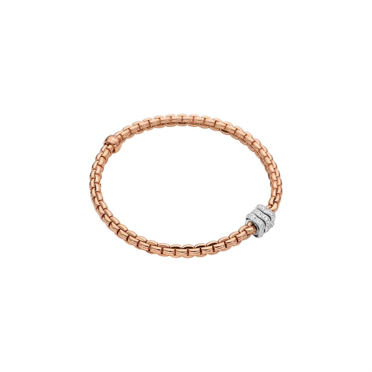 Fope 18K Rose Gold Eka Diamond Bracelet, Medium Size