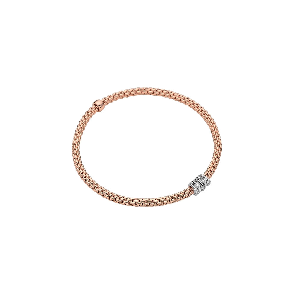 Fope 18K Rose Gold Prima Collection Diamond Bracelet, Medium Size