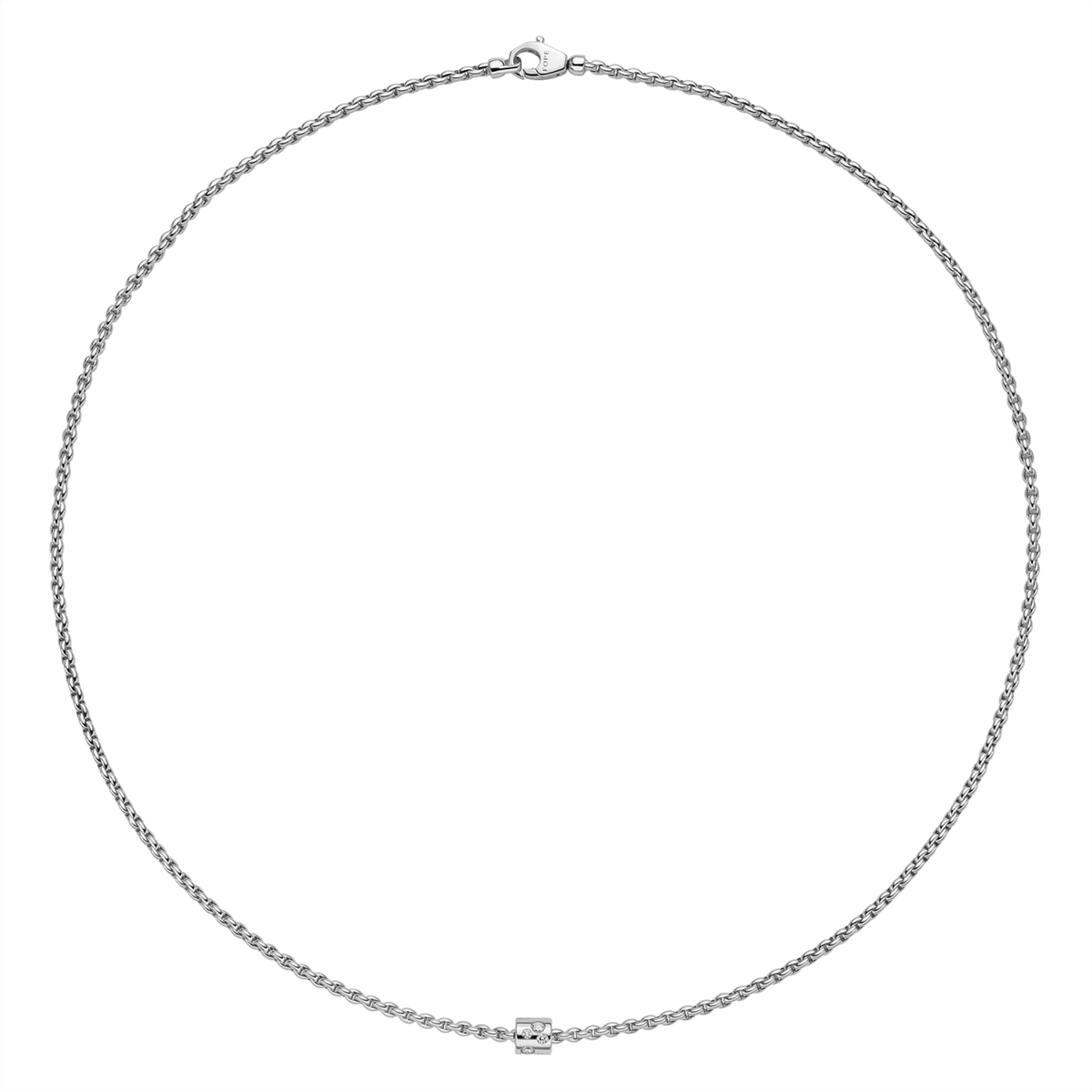 Fope 18K White Gold Aria Collection Diamond Necklace, 17 inch