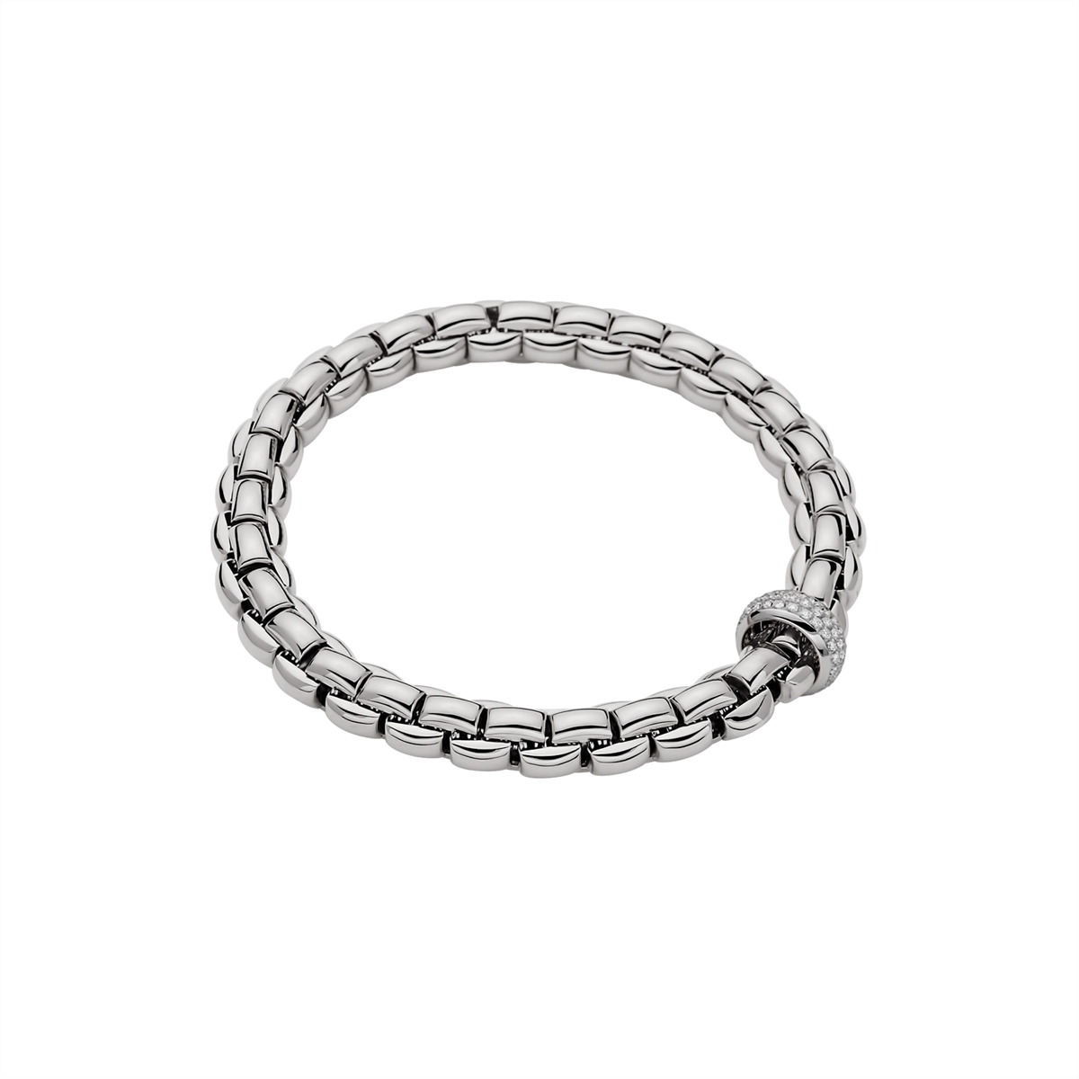 Fope 18K White Gold Eka Collection Diamond Bracelet, Large Size