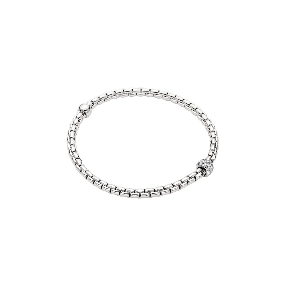 Fope 18K White Gold Eka Collection Diamond Bracelet, X-Large Size