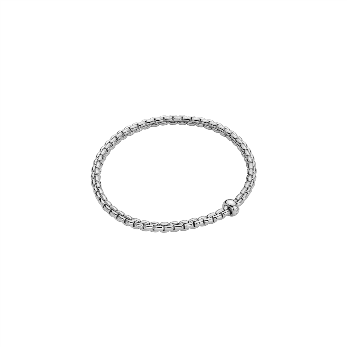 Fope 18K White Gold Eka Collection Diamond Bracelet, X-Small Size