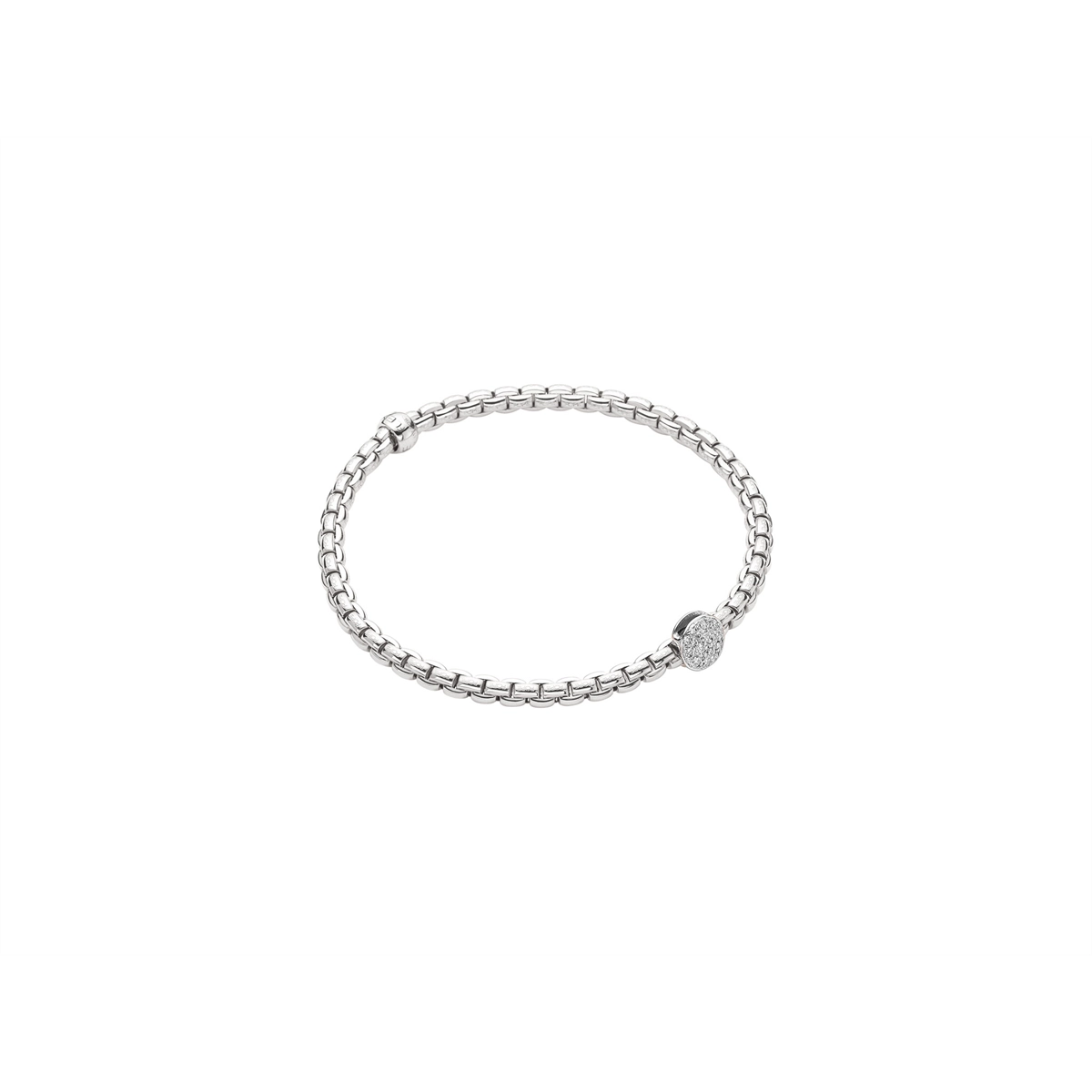 Fope 18K White Gold Eka Collection Diamond Bracelet, X-Small Size