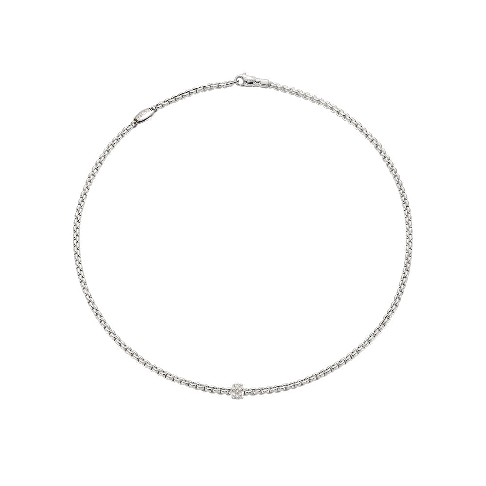 Fope 18K White Gold Eka Collection Diamond Necklace, 17 inch