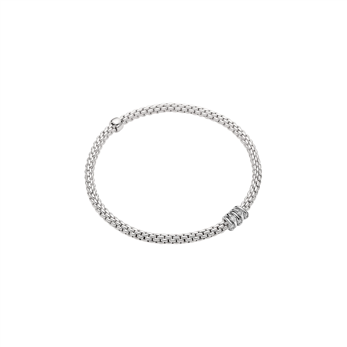 FOPE 18K White Gold Prima Collection Diamond Bracelet, Large Size