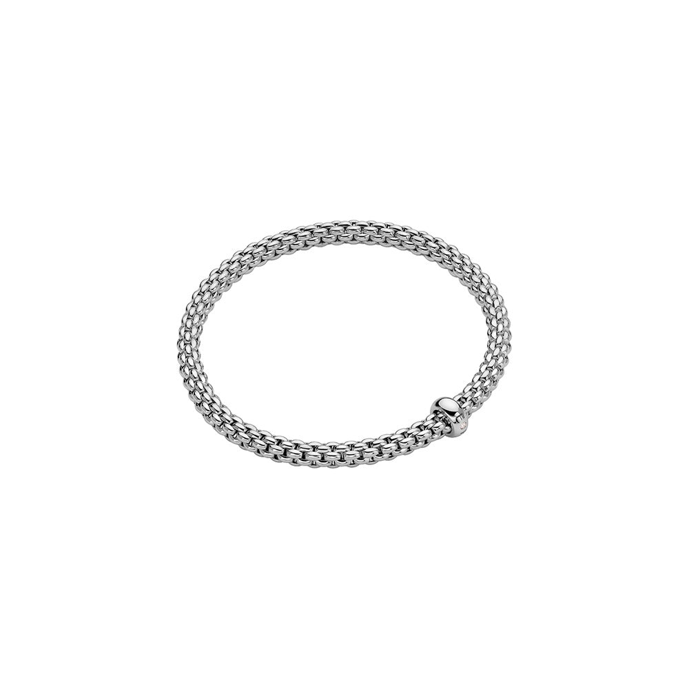 Fope 18K White Gold Solo Collection Diamond Bracelet, Medium Size