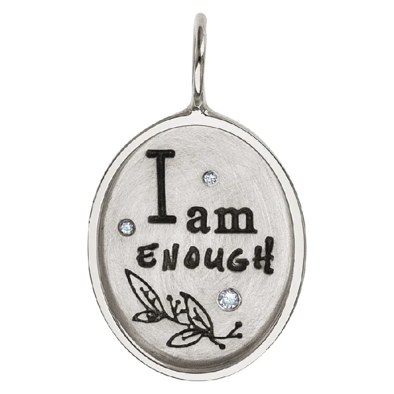 I am Enough Oval Charm