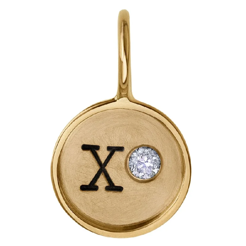 Gold XO Round Charm